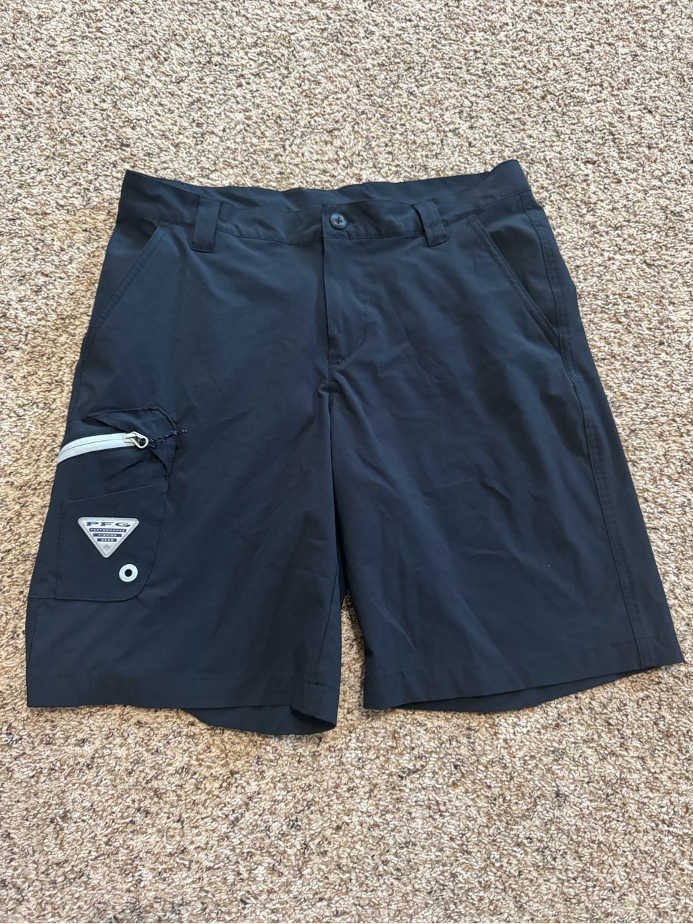 Columbia PFG Black Performance Cargo Shorts